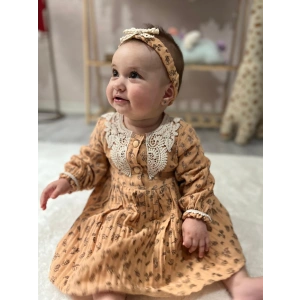 VİNTAGE DANTEL DETAYLI ELBİSE