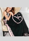 Victorias Secret Blanket Logo Desenli Tek Kişilik Battaniye