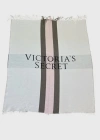 Victorias Secret Logo Yazılı Kaşmir Dokulu Tek Kişilik Pembe Şal Battaniye