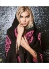 Victorias Secret Kalp Detaylı Kaşmir Dokulu Kalp Detaylı Siyah Şal