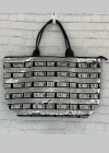 Victorias Secret Vs Gümüş Pullu Payet İşlemeli Carryall Tote & Mini Clutch Set Gümüş - Siyah