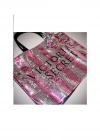 Victorias Secret Vs İkonik Desen Pembe Gümüş Pullu Payet İşlemeli Carryall Tote Pembe
