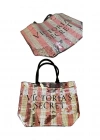Victorias Secret Vs İkonik Desen Pembe Gümüş Pullu Payet İşlemeli Carryall Tote Pembe