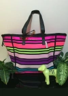 Victorias Secret Vs Rainbow Kanvas Tote Seyahat Çantası Çok Renkli