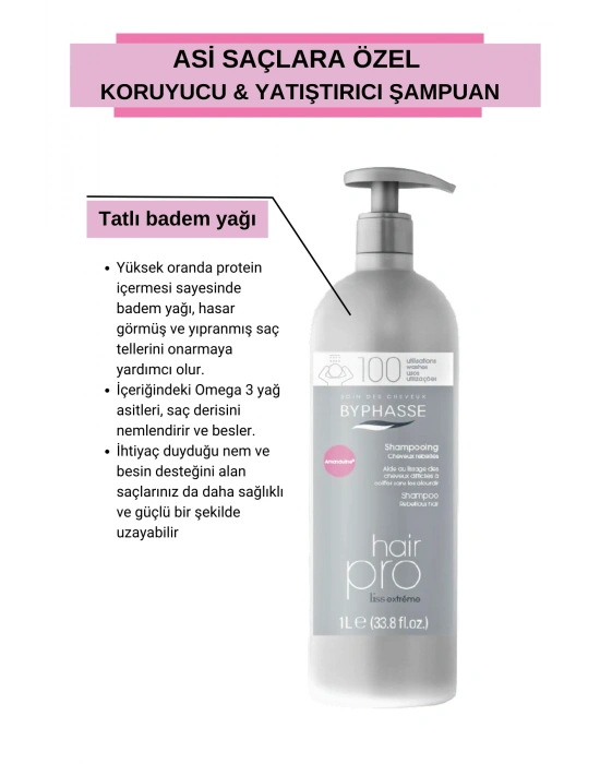 Byphasse Hair Pro Asi Saçlara Özel Koruyucu ve Yatıştırıcı Şampuan 1000ml