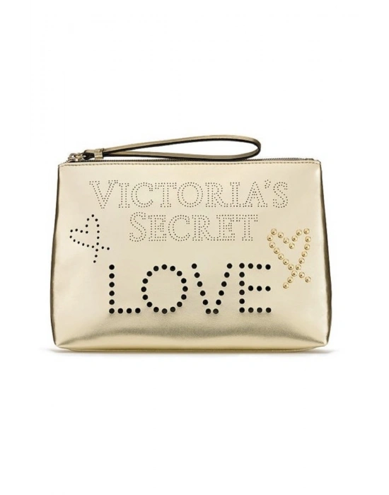 Victorias Secret Kadın Gold Vs Love Printed El Tutamaklı Portföy Çanta