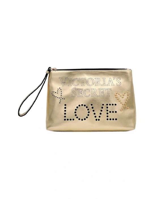 Victorias Secret Kadın Gold Vs Love Printed El Tutamaklı Portföy Çanta