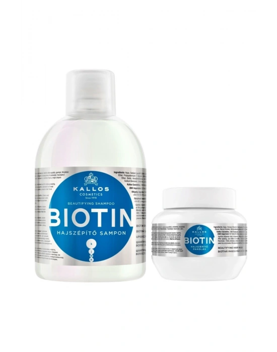 Kallos Cosmetics Biotin 1000ml Şampuan + Biotin 275ml Saç Maskesi