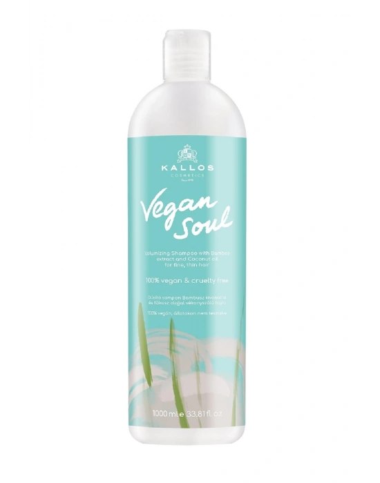 Kallos Cosmetics Vegan Soul 1000ml Ince Telli Saçlar Bambu Ve Hindistan Cevizi Yağlı Hacim Veren Vegan Şampuan