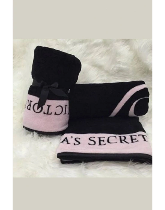 Victorias Secret Blanket Logo Desenli Tek Kişilik Battaniye