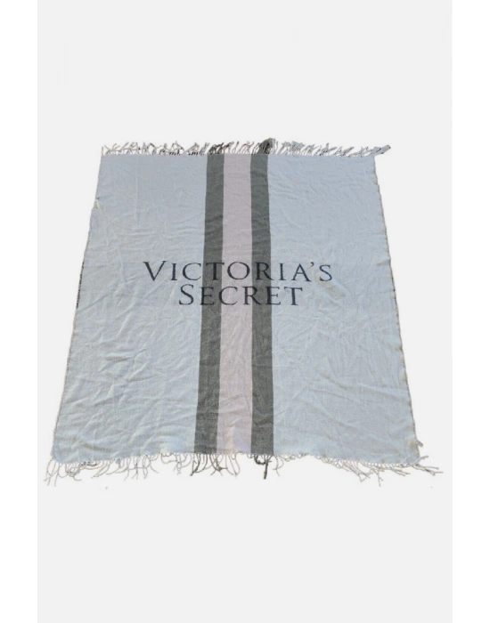 Victorias Secret Logo Yazılı Kaşmir Dokulu Tek Kişilik Pembe Şal Battaniye