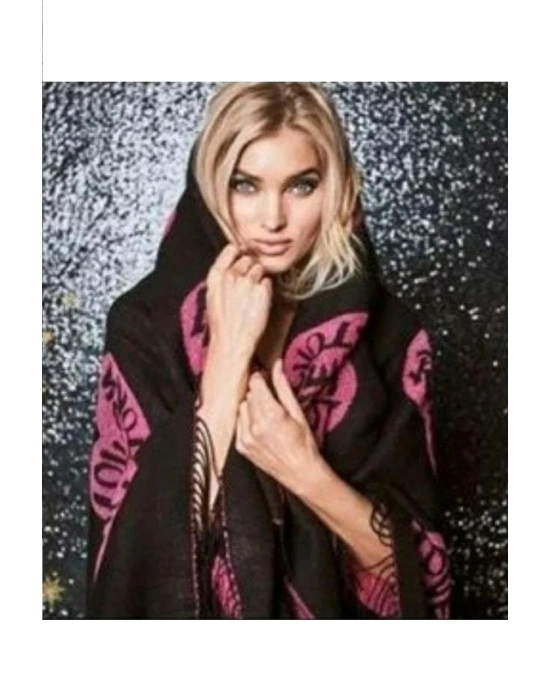 Victorias Secret Kalp Detaylı Kaşmir Dokulu Kalp Detaylı Siyah Şal