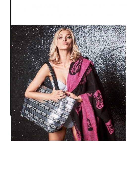 Victorias Secret Kalp Detaylı Kaşmir Dokulu Kalp Detaylı Siyah Şal
