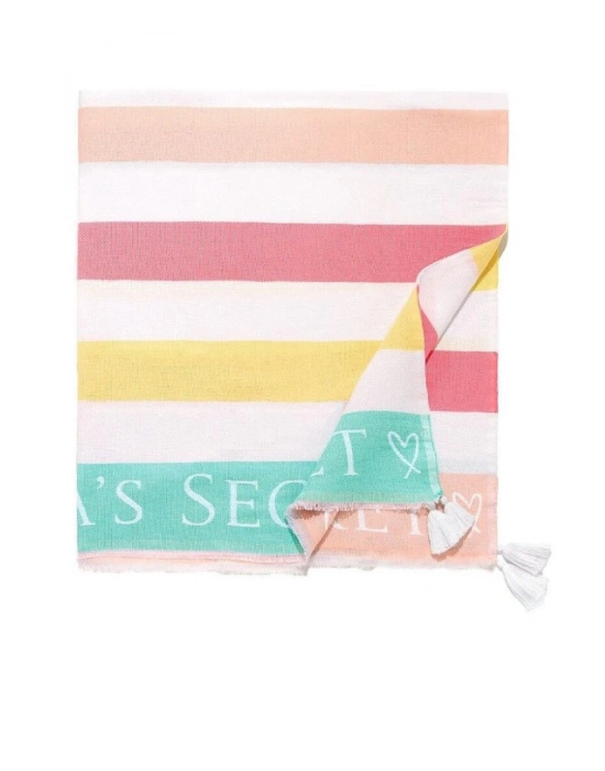 Victorias Secret Renkli Çizgili Plaj Havlusu 127x152cm
