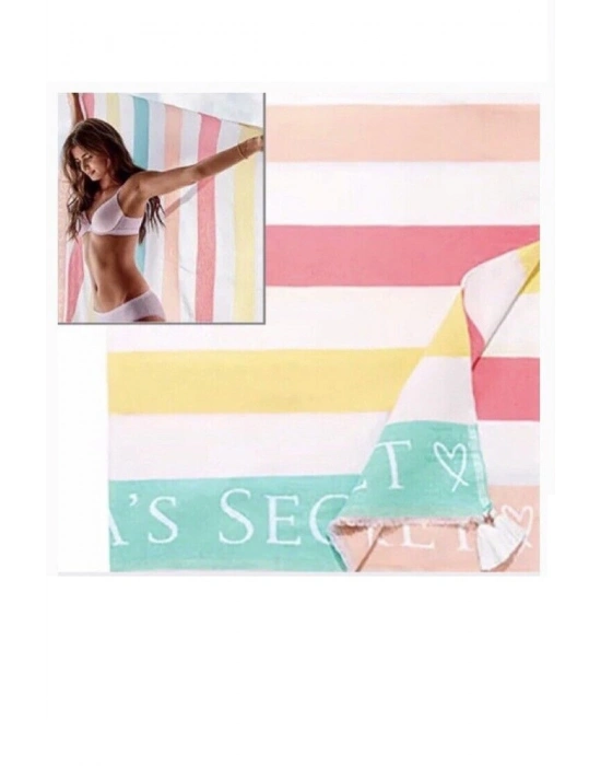 Victorias Secret Renkli Çizgili Plaj Havlusu 127x152cm