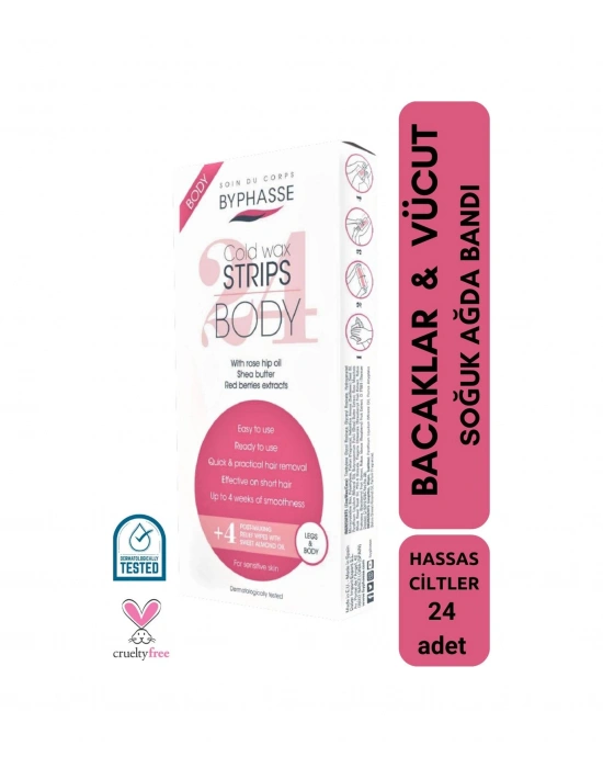 Ağda Bandı Hassas Ciltler İçin Bacak & Vücut Bölgesi 24 Adet