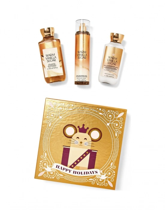 Bath & Body Works Warm Vanilla Sugar Cilt Bakım Seti 3lü