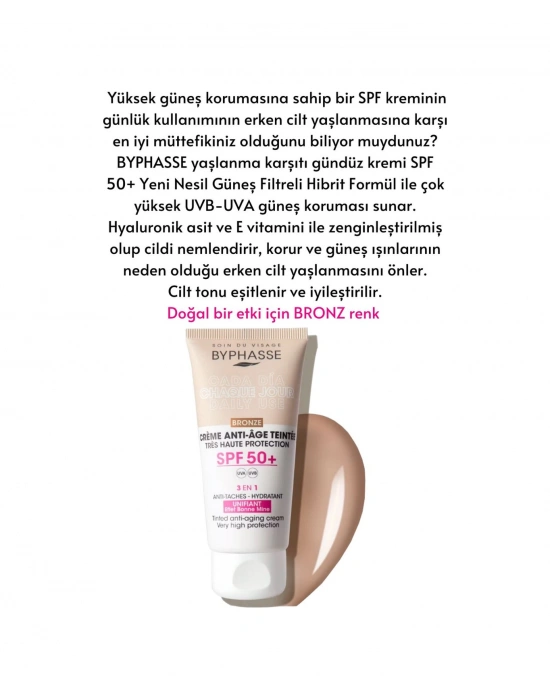 Byphasse  3ü 1 Arada Renkli Güneş Kremi Bronz SPF50+ 50 ML
