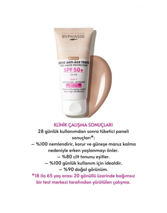 Byphasse  3ü 1 Arada Renkli Güneş Kremi Bronz SPF50+ 50 ML