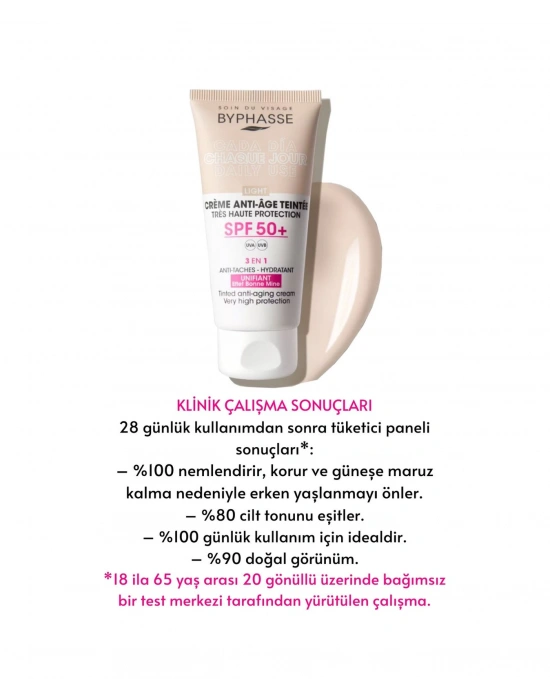 Byphasse  3ü 1 Arada Renkli Güneş Kremi Light SPF50+ 50 ML