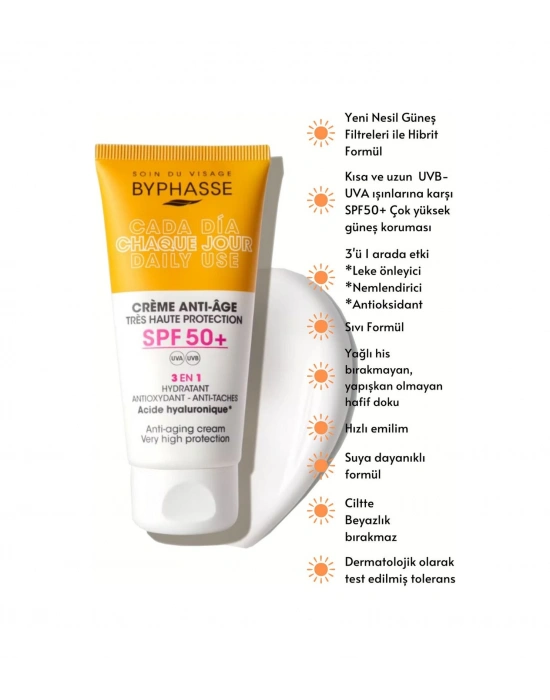 Byphasse  3ü 1 Arada Renkli Güneş Kremi SPF50+ 50 ML