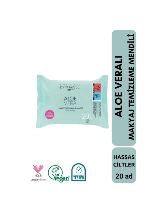 Byphasse Aloe Veralı Makyaj Temizleme Mendili Hassas Ciltler 20li