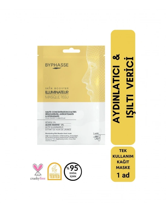 Byphasse Aydınlatıcı Ve Işıltı Verici Skin Booster Kağıt Yüz Maskesi