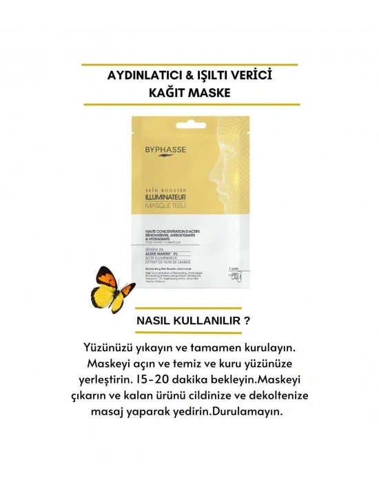 Byphasse Aydınlatıcı Ve Işıltı Verici Skin Booster Kağıt Yüz Maskesi