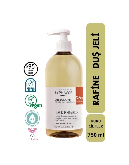 Byphasse Back To Basics Rafine Duş Jeli Kuru Ve Çok Kuru Cilt Tipleri 750 ML