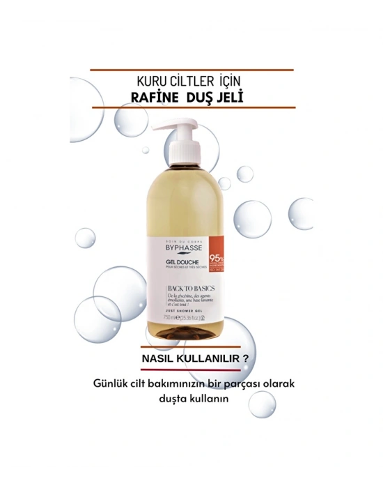Byphasse Back To Basics Rafine Duş Jeli Kuru Ve Çok Kuru Cilt Tipleri 750 ML