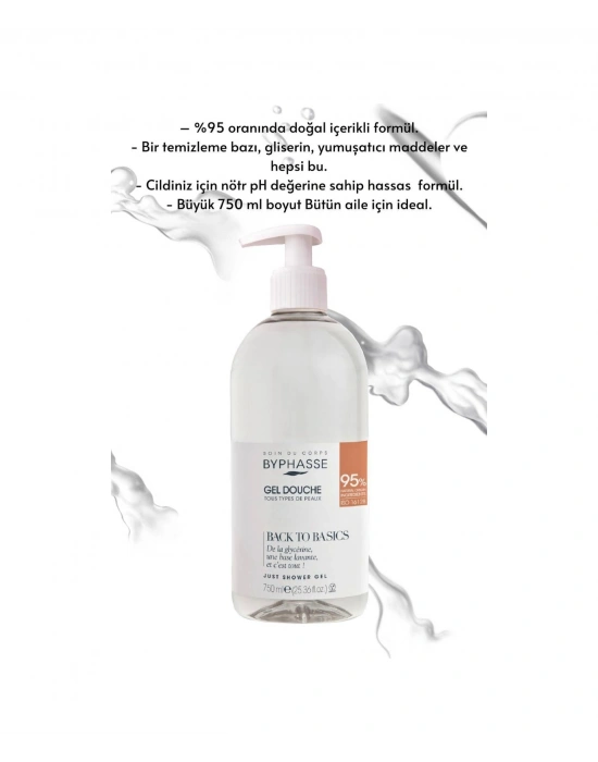 Byphasse Back To Basics Rafine Duş Jeli Tüm Cilt Tipleri 750 ML
