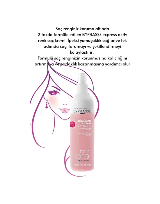 Byphasse Boyalı ve Kuru Saçlara Özel Çift Fazlı Renk Koyucu Vegan Sıvı Saç Kremi 400 ML