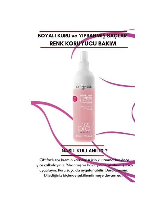 Byphasse Boyalı ve Kuru Saçlara Özel Çift Fazlı Renk Koyucu Vegan Sıvı Saç Kremi 400 ML