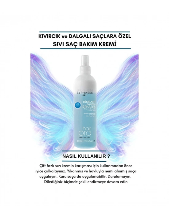Byphasse Bukleli Saçlara Özel Çift Fazlı Vegan Sıvı Saç Kremi 400 ML