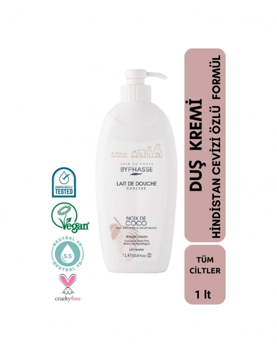 Byphasse Caresse Hindistan Cevizi Özlü Duş Kremi 1 L