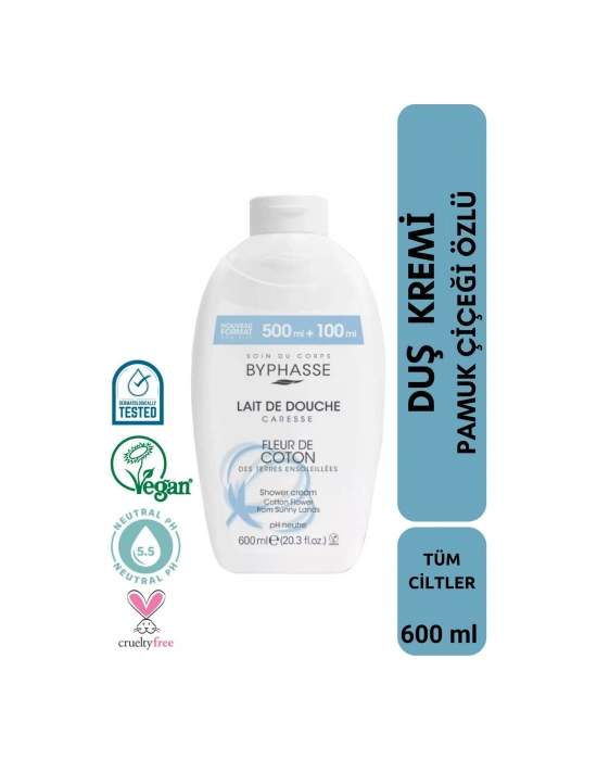 Byphasse Caresse Pamuk Çiçeği Özlü Kremli Duş Jeli 600 ML
