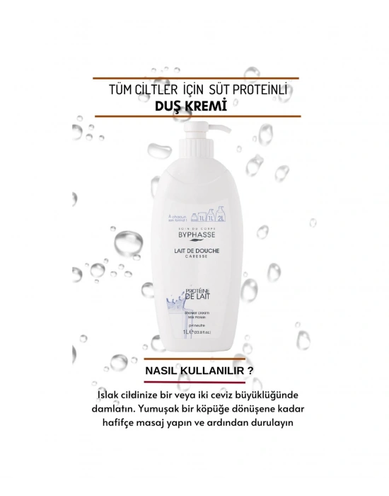 Byphasse Caresse Süt Proteini Özlü Duş Kremi 1 L