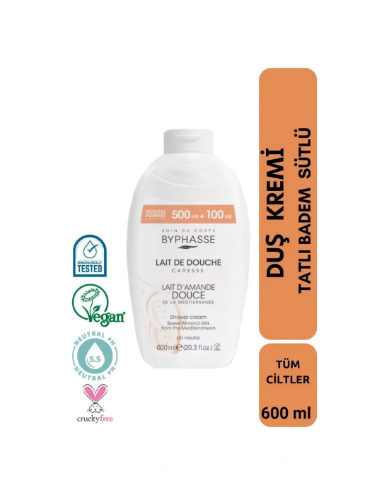 Byphasse Caresse Tatlı Badem Sütlü Kremli Duş Jeli 600 ML