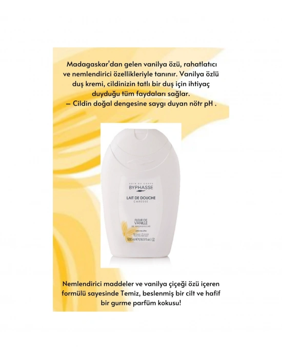 Byphasse Caresse Vanilya Çiçeği Özlü Duş Kremi 500 ML