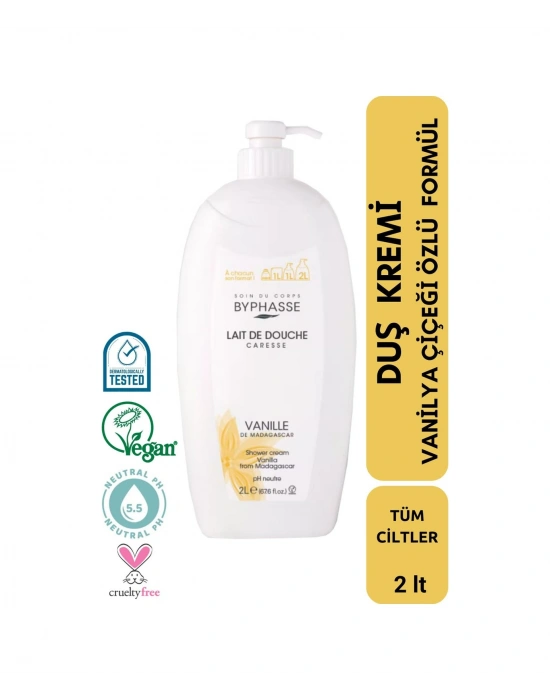 Byphasse Caresse Vanilya Çiçeği Özlü Kremli Duş Jeli 2 L