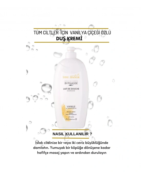 Byphasse Caresse Vanilya Çiçeği Özlü Kremli Duş Jeli 2 L