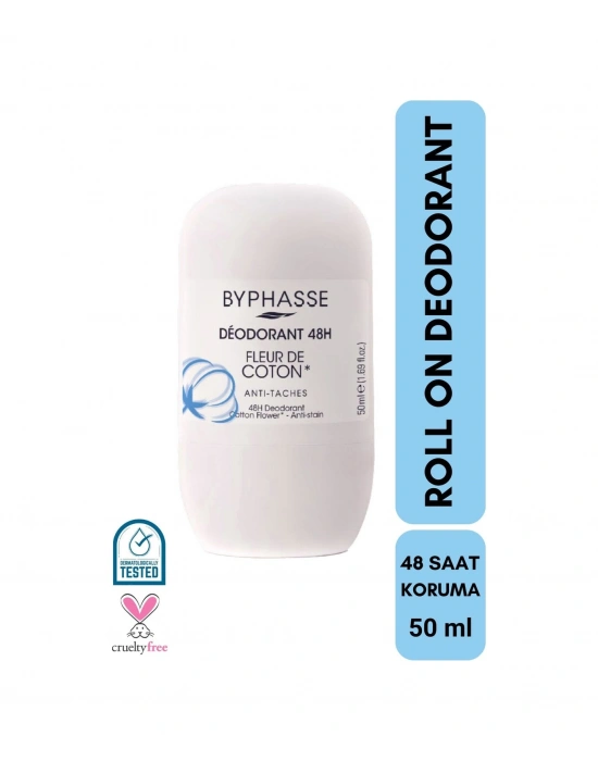 Byphasse Cotton Flower 48H Kadın Roll-On Deodorant 50 ML