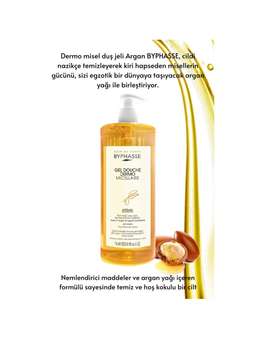 Byphasse Dermo Micellar Argan Oil Duş Jeli Tüm Ciltler İçin 1 L