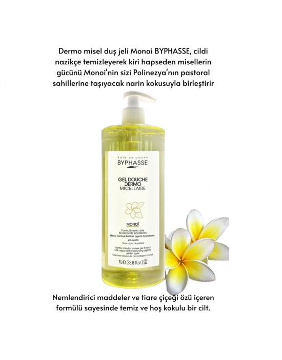 Byphasse Dermo Micellar Monoi Oil Duş Jeli Tüm Ciltler İçin 1 L