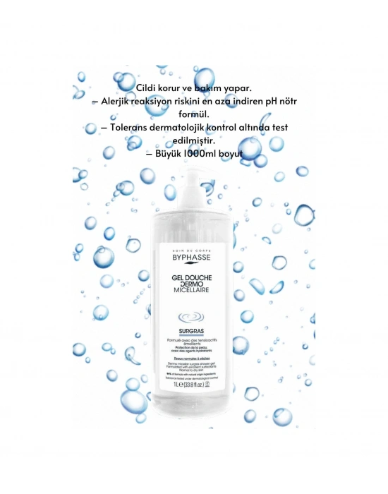 Byphasse Dermo Micellar Surgras Kuru Ve Normal Ciltler İçin Misel Duş Jeli 1 L