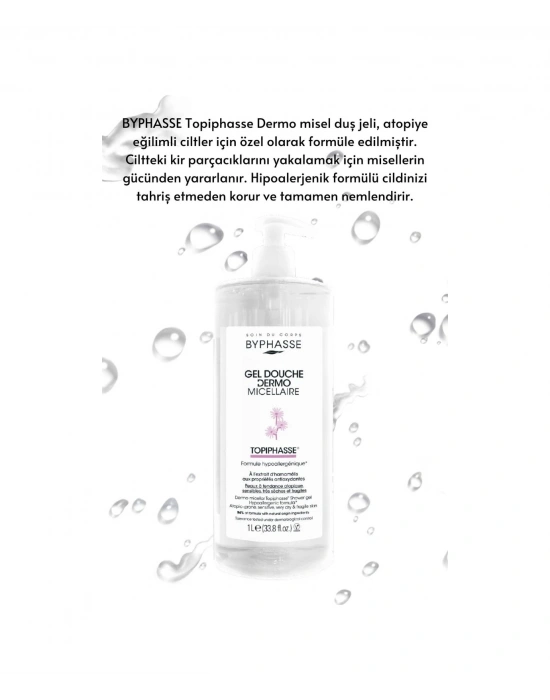 Byphasse Dermo Micellar Topiphasse Atopik Hassas Ve Çok Kuru Ciltler İçin Misel Duş Jeli 1 L