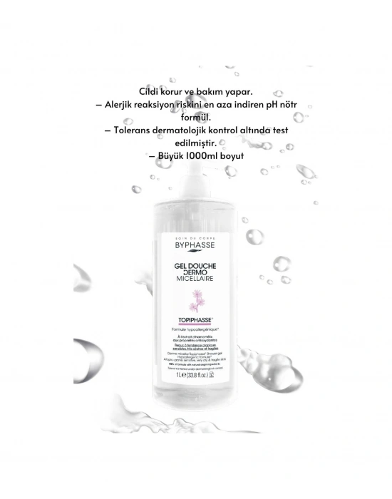 Byphasse Dermo Micellar Topiphasse Atopik Hassas Ve Çok Kuru Ciltler İçin Misel Duş Jeli 1 L
