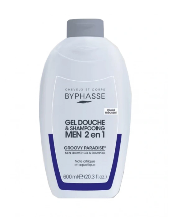 Byphasse Erkekler İçin 2 İn 1 Duş Jeli & Şampuan Grovy Paradise For Men 600 ML