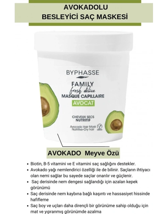 Byphasse Family Fresh Avokadolu Besleyici Saç Maskesi 250 ML
