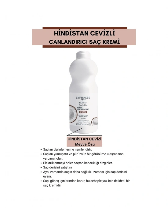 Byphasse Family Fresh Hindistan Cevizli Canlandırıcı Saç Kremi 400 ML